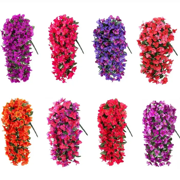 Bougainvilliers artificiels réalistes résistants aux UV, fausses fleurs en soie, plantes longues et tombantes pour décoration estivale, lianes de bougainvilliers