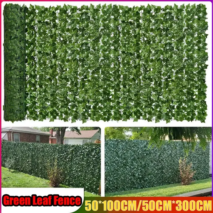 Panneaux de clôture à feuilles vertes artificielles 1M/3M