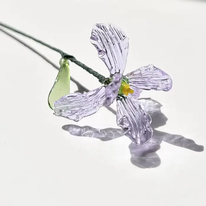 Bouquet en verre fait main, fleurs éternelles colorées et simples, style rétro français, décoration de maison, vase de bureau, cadeau spécial