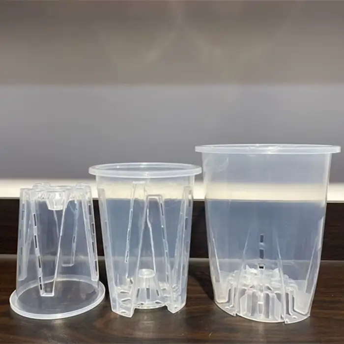 Pot de fleurs transparent respirant pour le contrôle des racines