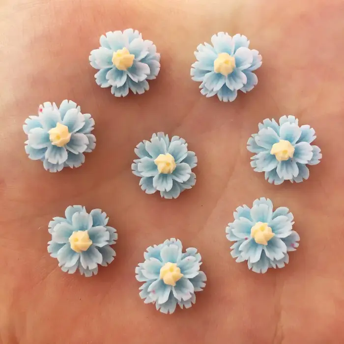 Nouveau 80 pièces résine 13mm 3D fleur Flatback pierre embellissement bricolage Scrapbook artisanat R92 * 2