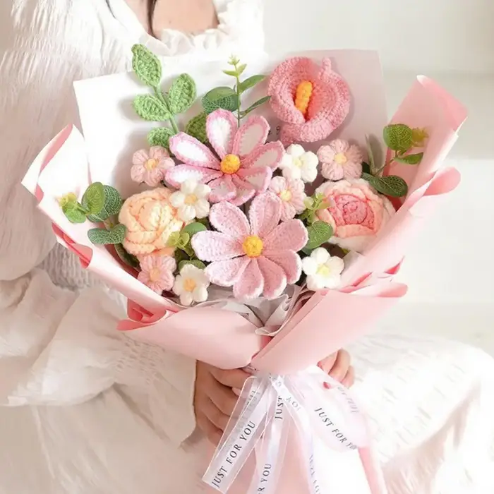 Rose artificielle au Crochet pour la saint-valentin