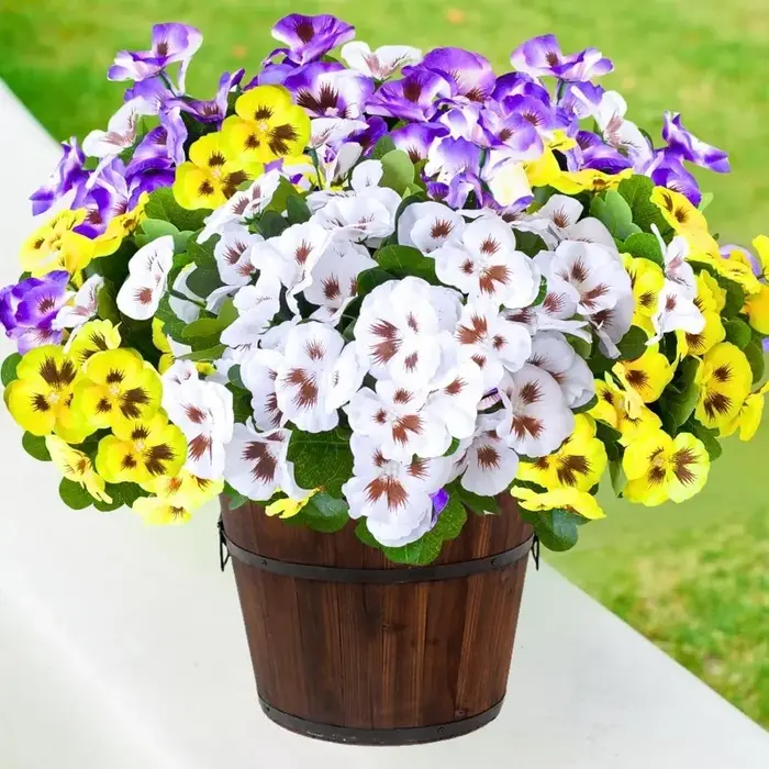 Bouquet de fleurs d'orchidée papillon violet artificiel 30cm