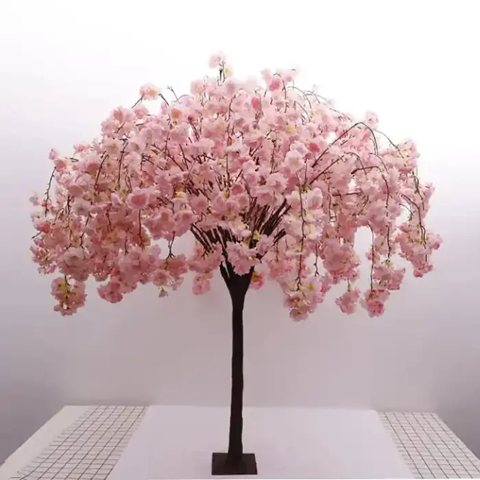 Fleurs de cerisier artificielles, arbre de saule pleureur, plantes pour intérieur et extérieur, mais