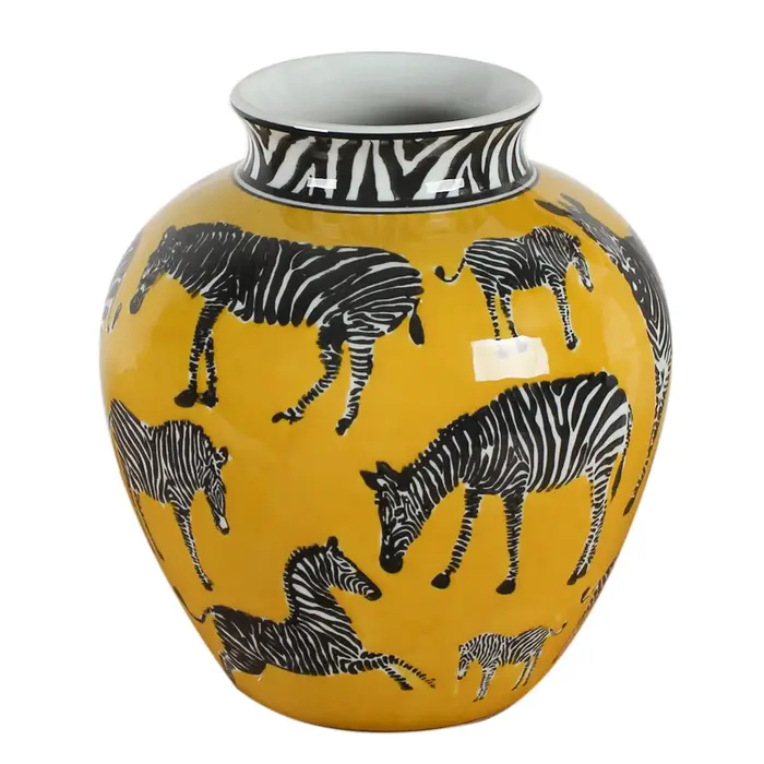 Vase en céramique motif zèbre