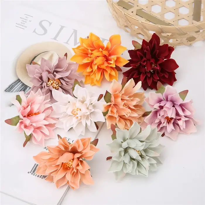 Têtes de fleurs de dahlia artificielles