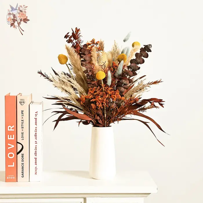 Bouquets de Pampas d'eucalyptus Orange