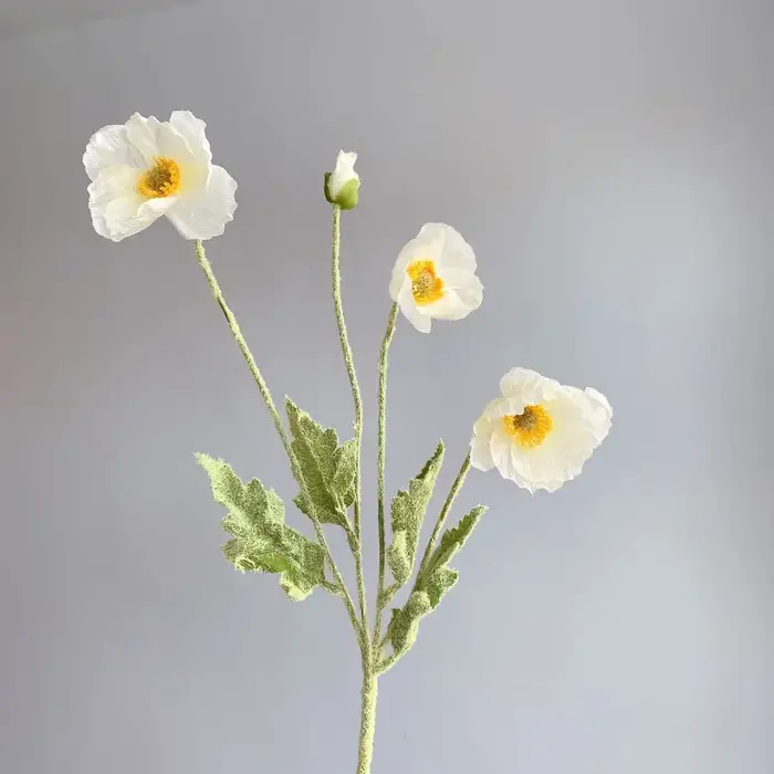 Bouquet de fleurs artificielles à 4 têtes, fausses fleurs de pavot pour décoration de maison, fête d