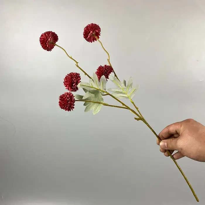 Fleurs artificielles bon marché à 5 têtes, chrysanthème, pissenlit, longue branche, pour décorations