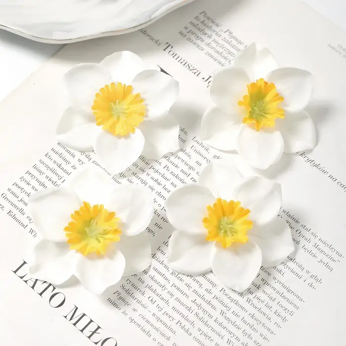 Fleurs artificielles narcisse en soie, 10/20 pièces/sac, fausses fleurs pour la décoration de la mai