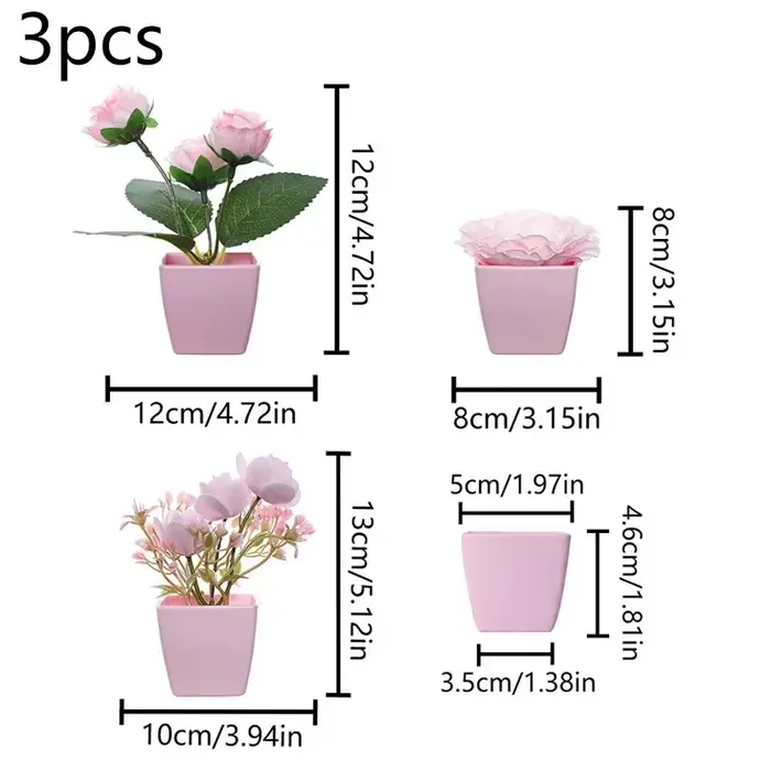Plante en pot de roses à fleurs simulées