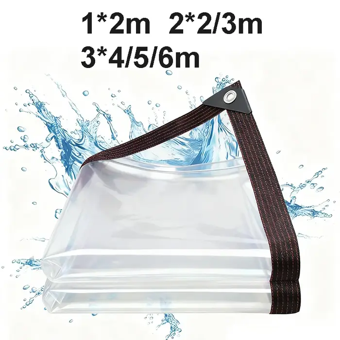 Bâche imperméable transparente en PE avec œillets pour jardin