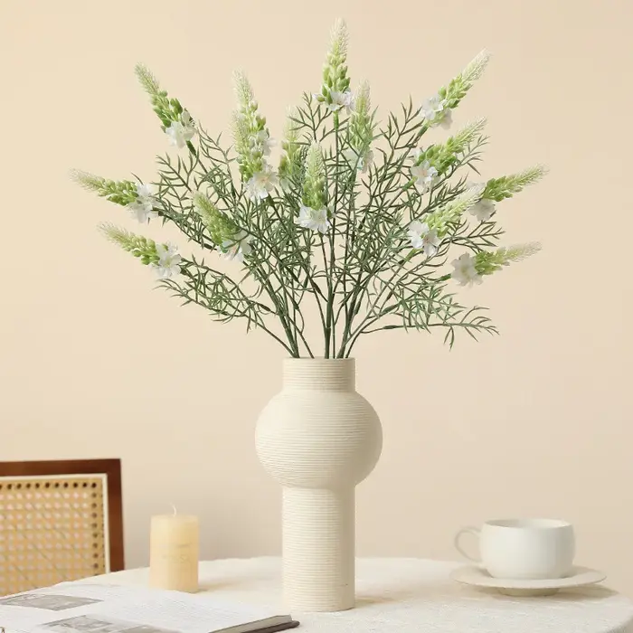 Fleur artificielle scandinave Lupine à tige unique de 24 pouces pour décoration minimaliste d'hôtels