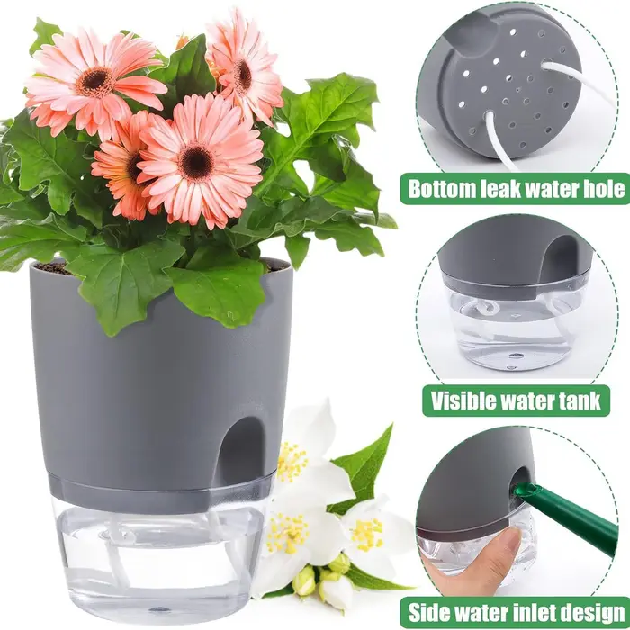 Pot de fleur en plastique Transparent Double couche