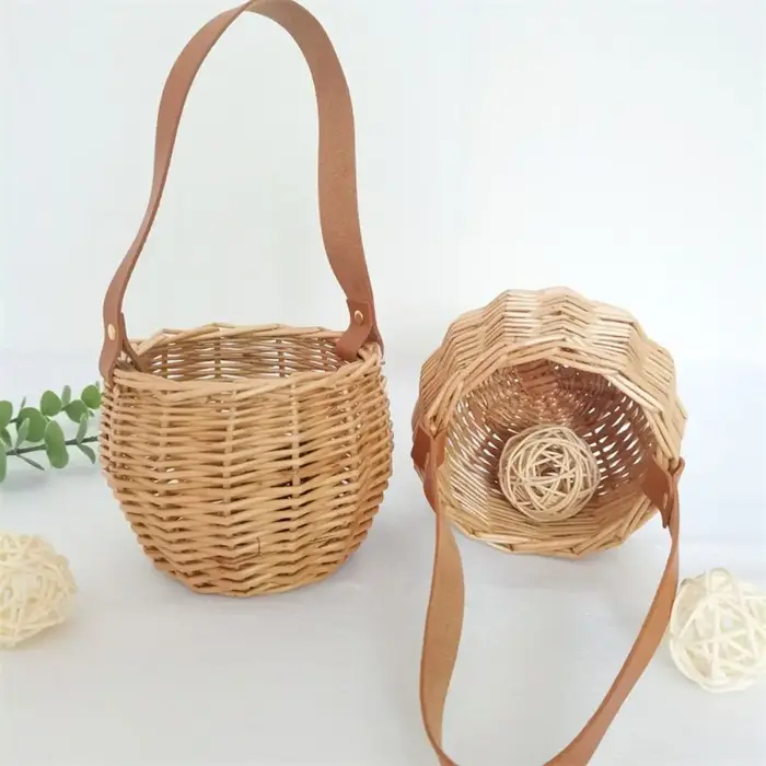 Panier de fleurs suspendu marron
