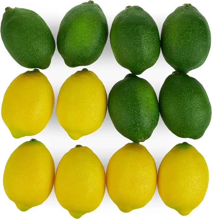 Citrons et limes artificiels de grande taille, faux fruit décoratif et réaliste, accessoire de cuisi