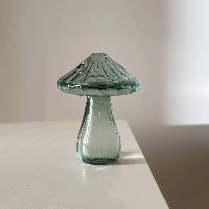 Mini Vase à fleurs en verre Vintage en forme de champignon
