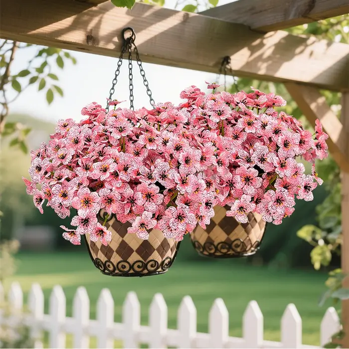 9/10 pièces fleurs en soie-fleurs artificielles colorées résistant aux UV fausses