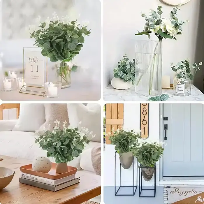 10 tiges de feuilles d'eucalyptus vertes