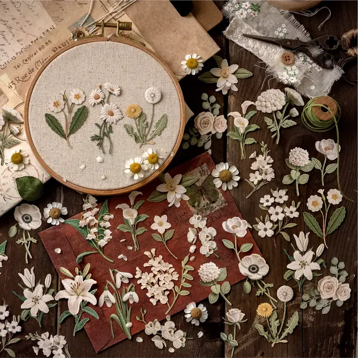 Autocollants de fleurs et de plantes JIANQI