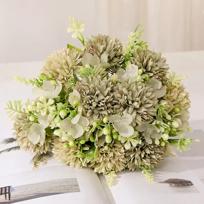 Bouquet de fleurs d'hortensia artificielles roses