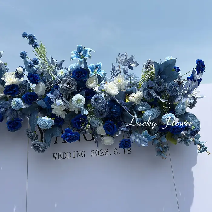 Fleurs artificielles d'extérieur de couleur bleue