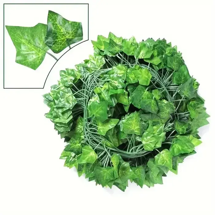 Guirlande de feuilles de lierre artificielles vertes
