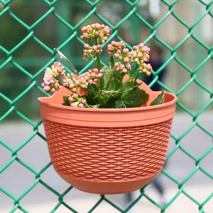 Jardinière de fleurs créative tissée en Imitation rotin