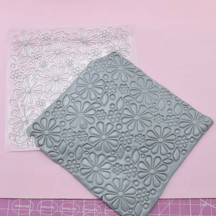 Feuille de tampon en argile polymère fleur