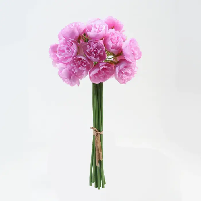 Rose Rose pivoine fleurs artificielles Bouquet de soie 27 têtes Roses fausse fleur pour Vase de Table organiser les plantes de décoration de mariage à la maison