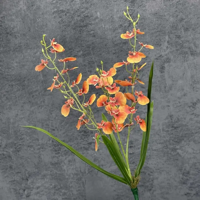 2pcs Bouquet de fleurs Oncidium artificielles Trois fourches Plante