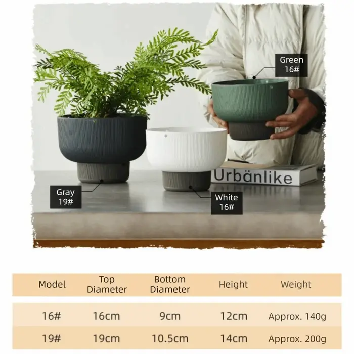 Pots de fleurs suspendus auto-arrosants blancs