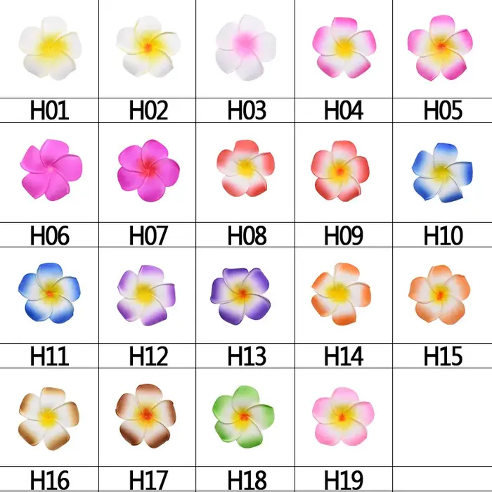 Têtes de fleurs artificielles en mousse de frangipanier