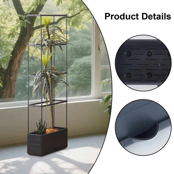 Boîte de jardinière avec pot de plantes en treillis
