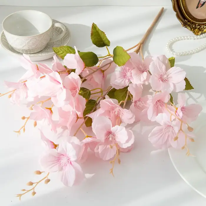 Fleurs artificielles en soie de magnolia pour extérieur