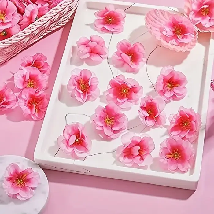 Pétales de fleurs de pêcher artificielles