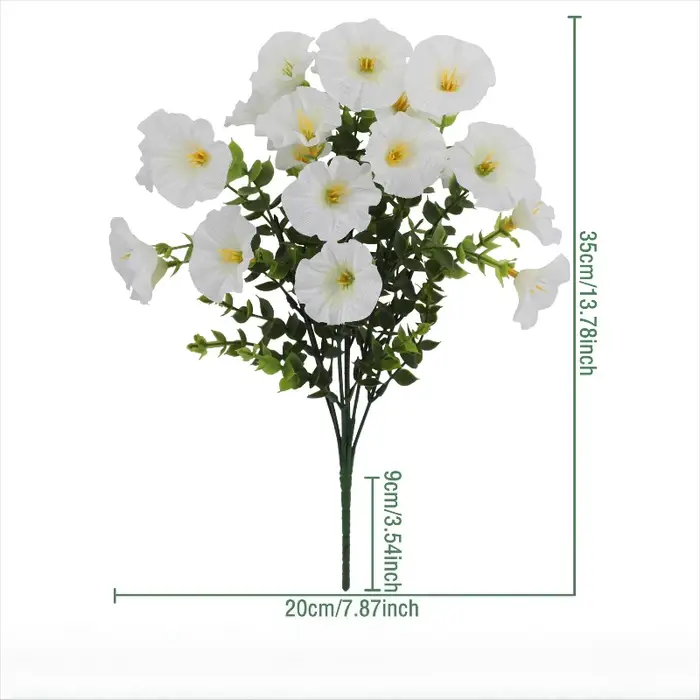 Trompette artificielle en soie, 5 pièces, Bouquet d'eucalyptus, décoration de salon de maison, fauss