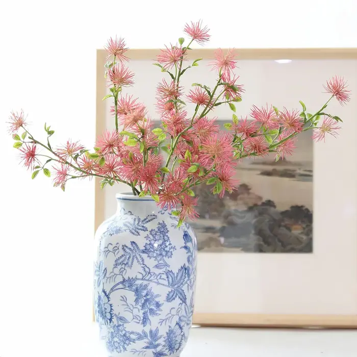 10 Pièces Fleurs Artificielles 6 Têtes Petits Cymbidiums Décoration Maison Mariage Composition Florale Décoration de Table Branches en Forme de Pin d'Accueil