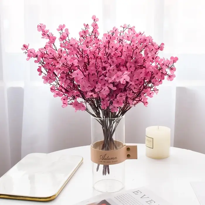 Fleurs artificielles gypsophile en soie rose