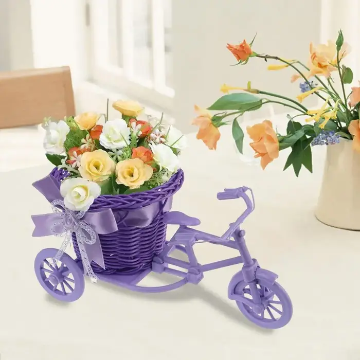 Panier de fleurs de vélo en rotin
