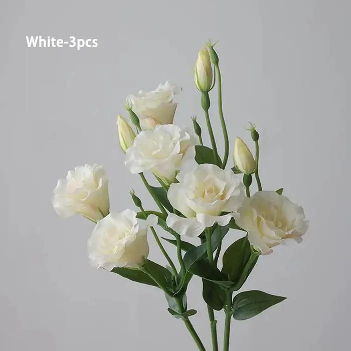Fleurs de lisianthus artificielles, 3 pièces, roses élégantes, fausses fleurs en soie, décoration fl