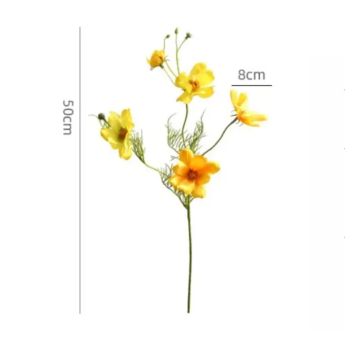 12 pièces de fleurs artificielles en soie de simulation de coreopsis