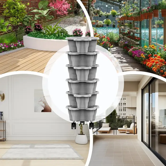 Tour de jardinage à 6 niveaux pour plantes d'intérieur