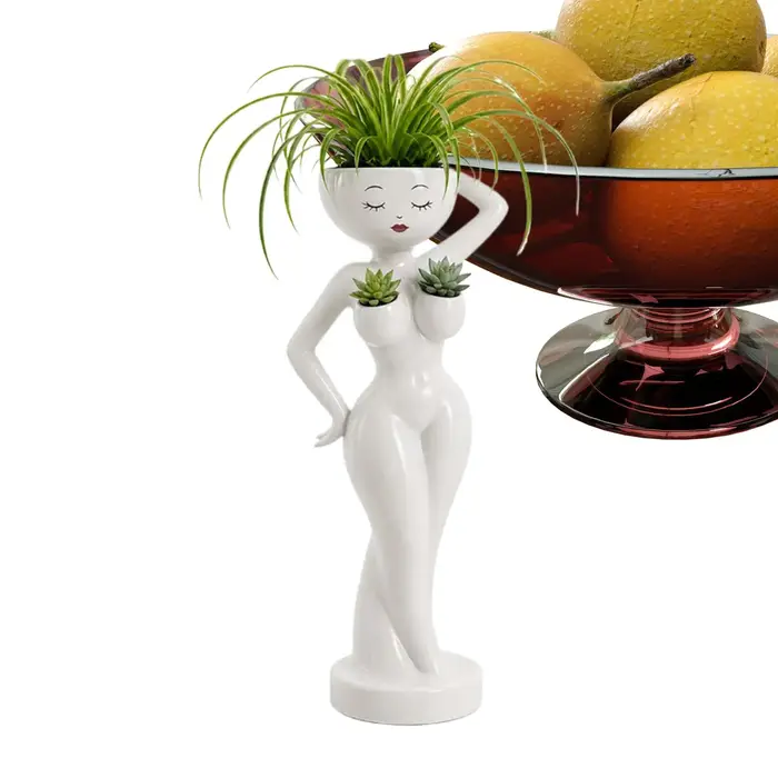 Pot de fleurs amusant en forme de cactus, mini-jardinière en résine en forme de corps féminin, décoration pour salon, bureau, balcon, chambre
