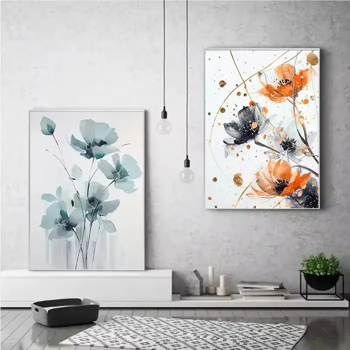 Affiche d'art aquarelle belle fleur nature morte