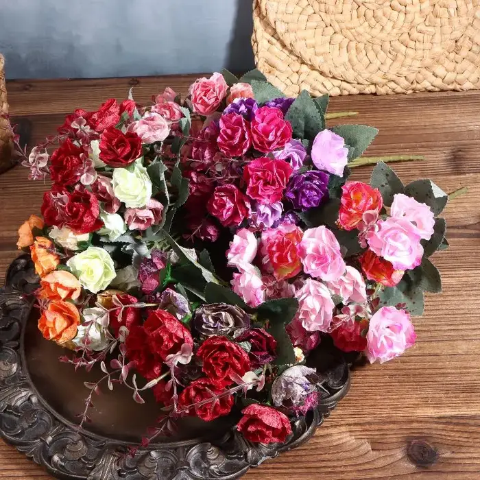 Bouquet de 21 roses artificielles