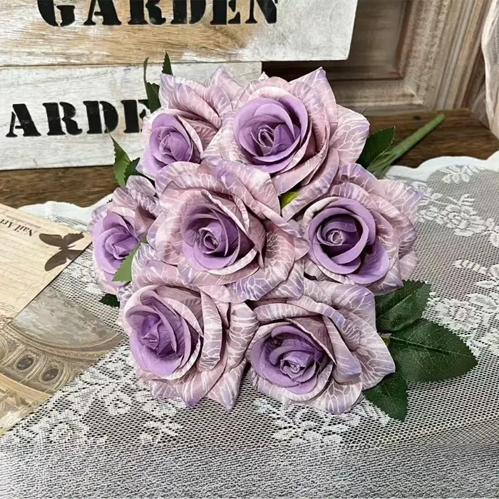 Fleurs artificielles en soie à 7 têtes