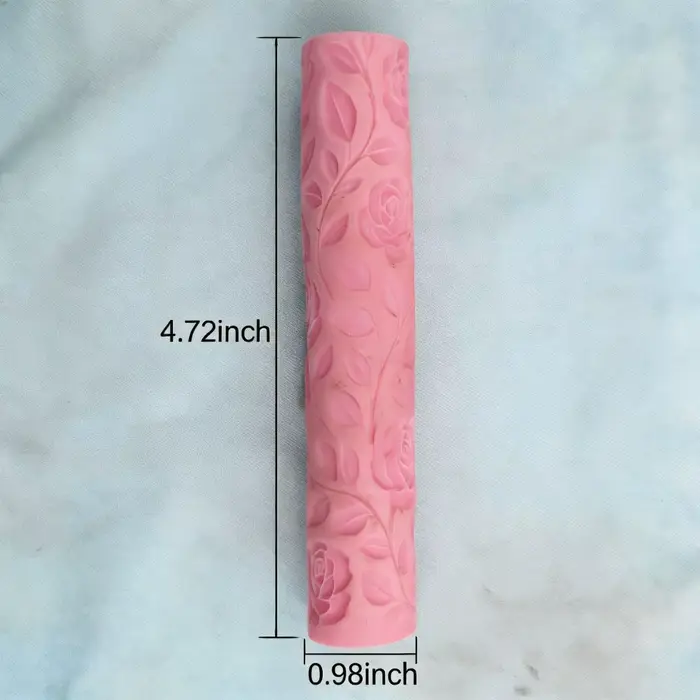 Rouleau de texture en relief motif floral Rose Sauvage pour poterie DIY