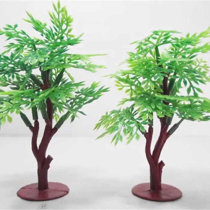 Arbres scène décoration Figurines miniatures Micro-paysage faux arbre Pot de fleur ornements modèle ornement