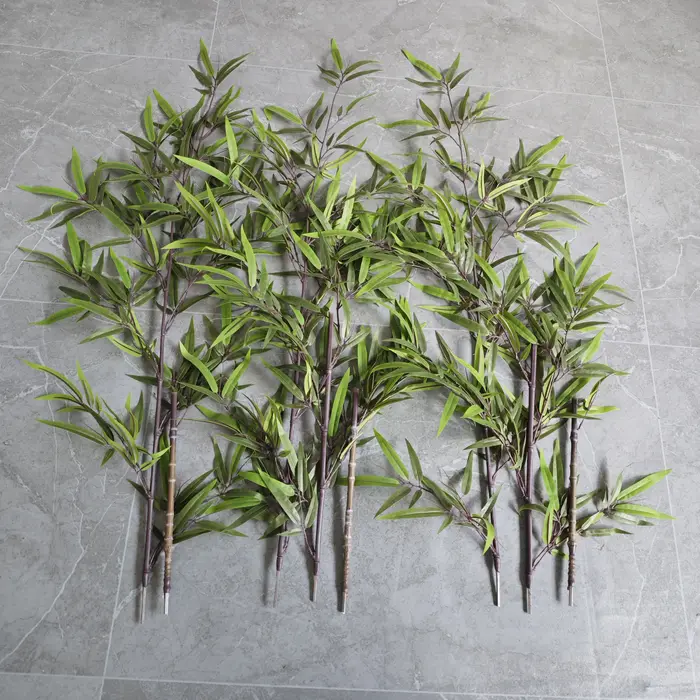Plante artificielle en bambou de 130-210 cm, arbre artificiel réaliste, résistant aux UV, feuilles de palmier artificielles hautes pour la décoration intérieure de la maison et du bureau